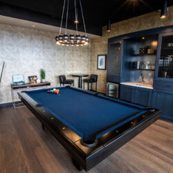 billiards room at HQ Apartments in Elliot park Minneapolis