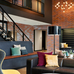 community area at HQ Apartments in Elliot park Minneapolis