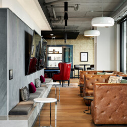 resident clubhouse at HQ Apartments in Elliot park Minneapolis