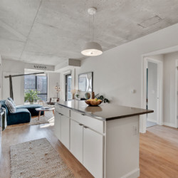 apartment living room at HQ Apartments in Elliot park Minneapolis