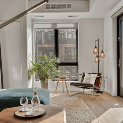 spacious living room at HQ Apartments in Elliot park Minneapolis
