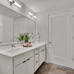 apartment bathroom at HQ Apartments in Elliot park Minneapolis