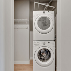 stackable washer-dryer unit at HQ Apartments in Elliot park Minneapolis